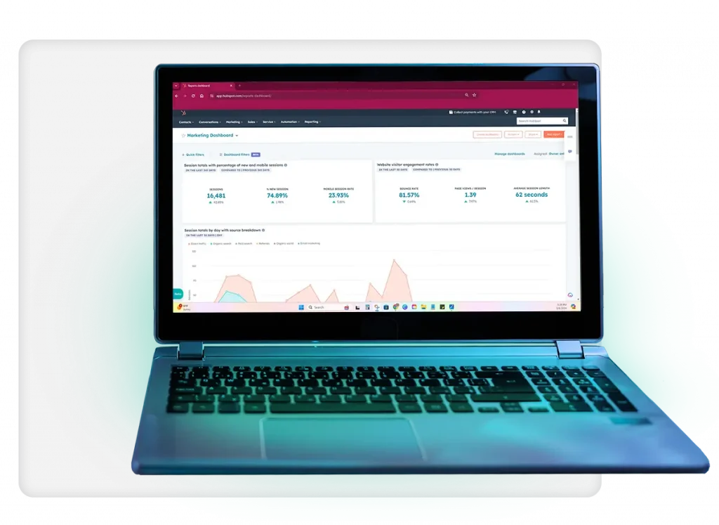 hubspot portal on laptop